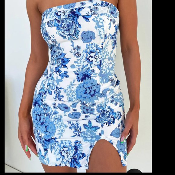 COPY - That's So Fetch Charms Dress - Blue Floral - Picture 1 of 4
